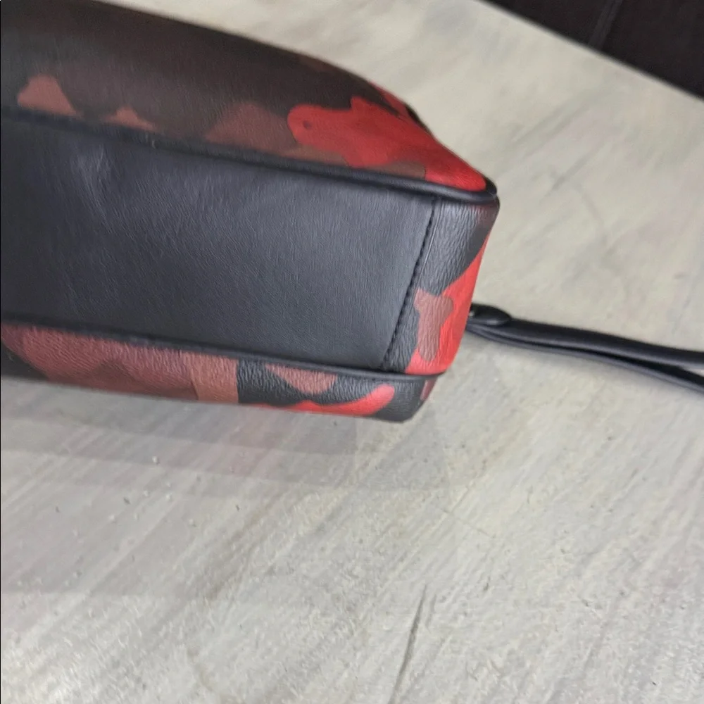 Coach Red and Black Camouflage Toiletry Bag